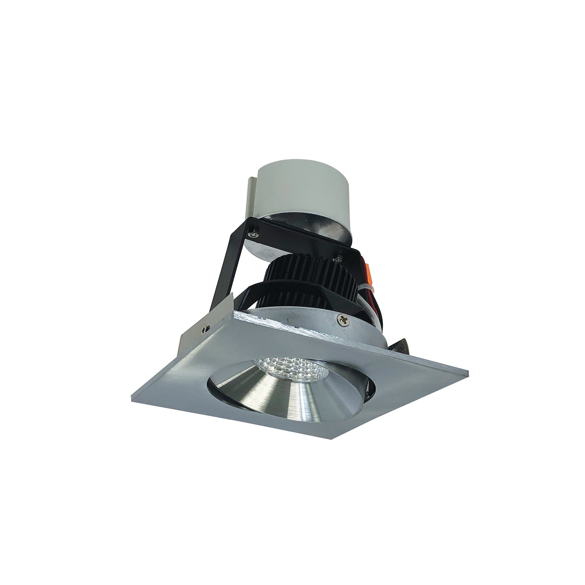 Nora NIR-4SCCDXNN 4 inch Iolite LED Square Adjustable Cone Retrofit, 800lm / 12W, Comfort Dim, Natural Metal Reflector / Natural Metal Flange