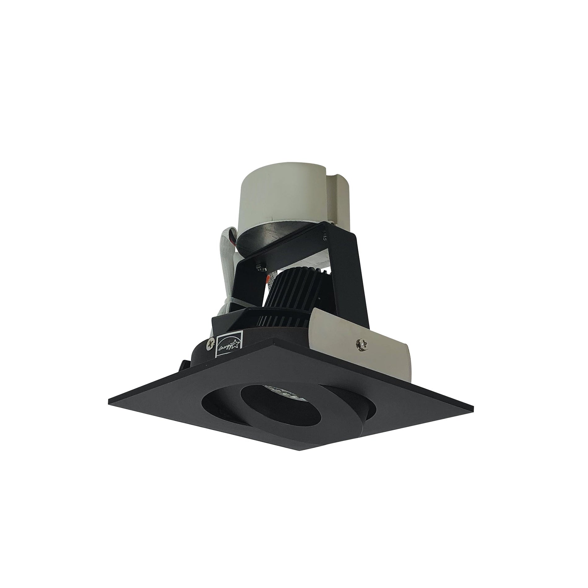 Nora Lighting NIR-4SG35XBB/10 — 4" Iolite LED Square Adjustable Gimbal Retrofit, 1000lm / 12W, 3500K, Black Finish