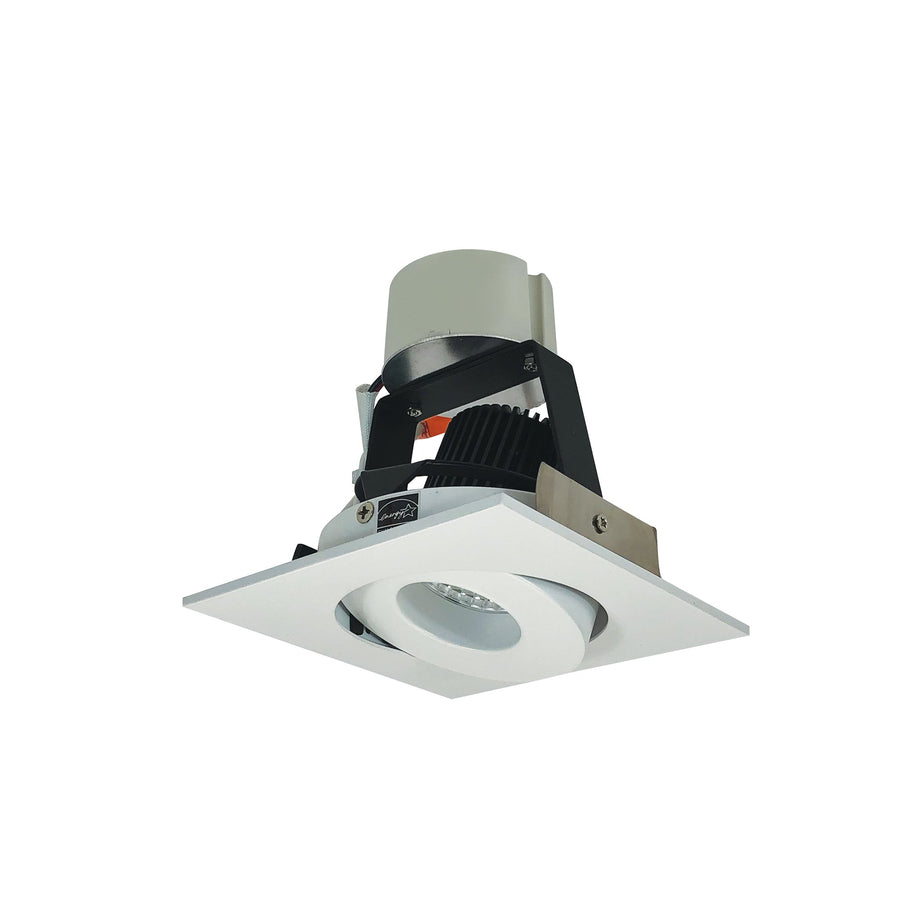 Nora NIR-4SG27XMPW/10 4 inch Iolite LED Square Adjustable Gimbal Retrofit, 1000lm / 12W, 2700K, Matte Powder White Finish