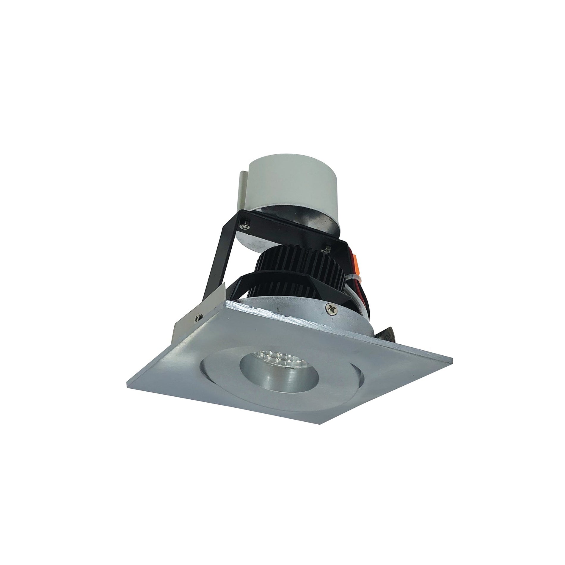 Nora Lighting NIR-4SG40XNN/10 — 4" Iolite LED Square Adjustable Gimbal Retrofit, 1000lm / 12W, 4000K, Natural Metal Finish
