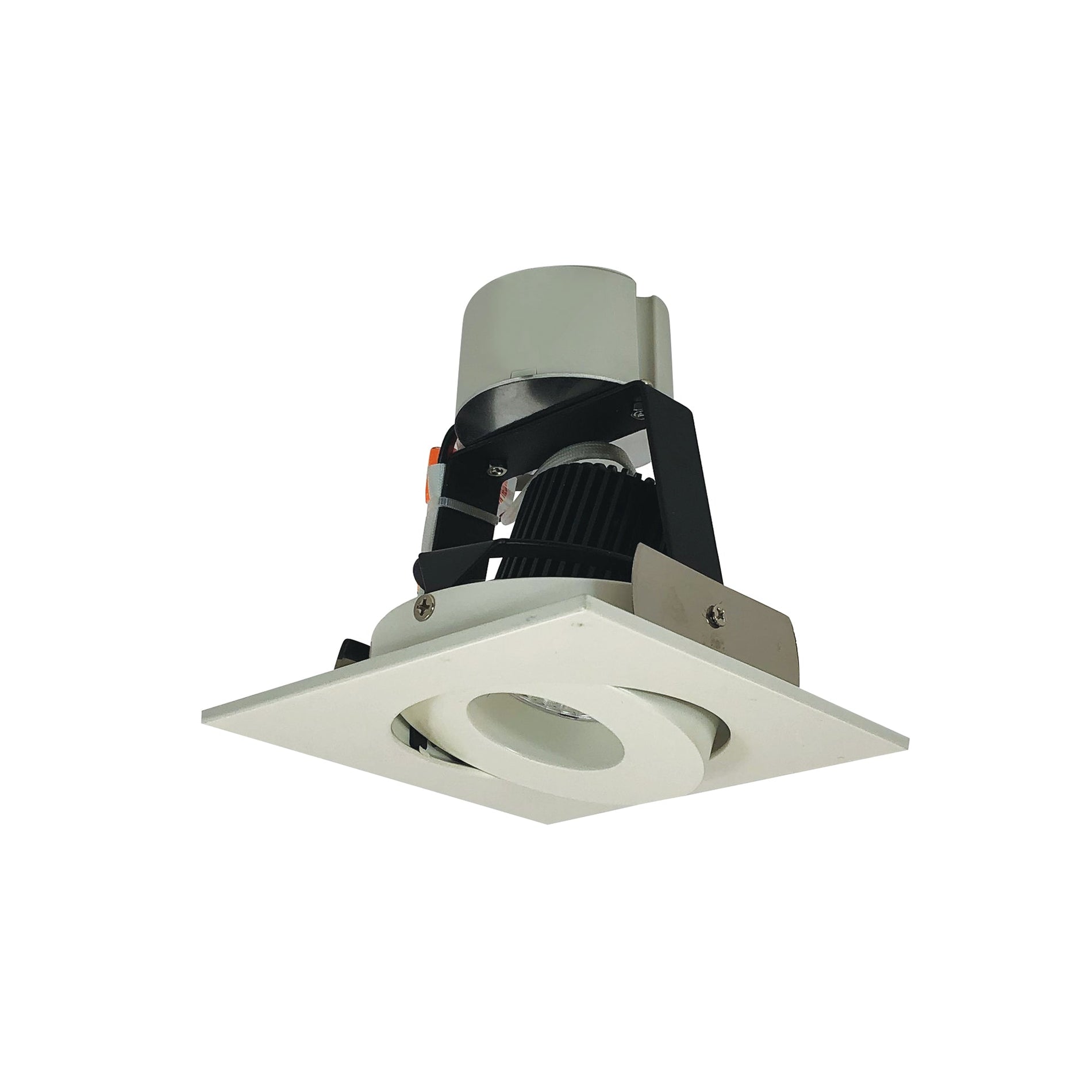 Nora NIR-4SGCDXWW 4 inch Iolite LED Square Adjustable Gimbal Retrofit, 800lm / 12W, Comfort Dim, White Finish