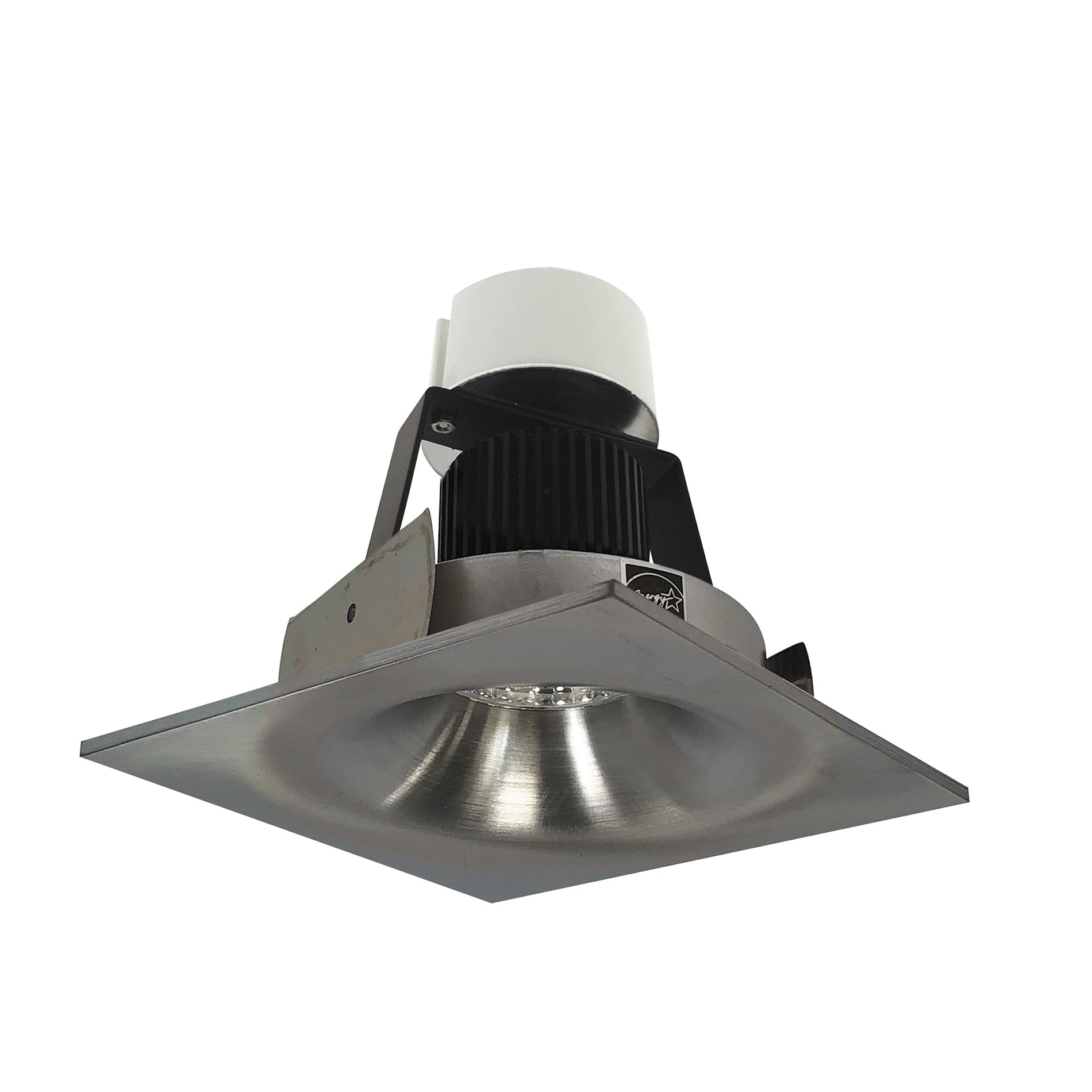 Nora NIR-4SNB30XNN/10 4 inch Iolite LED Square Bullnose Retrofit, 1000lm / 12W, 3000K, Natural Metal Finish