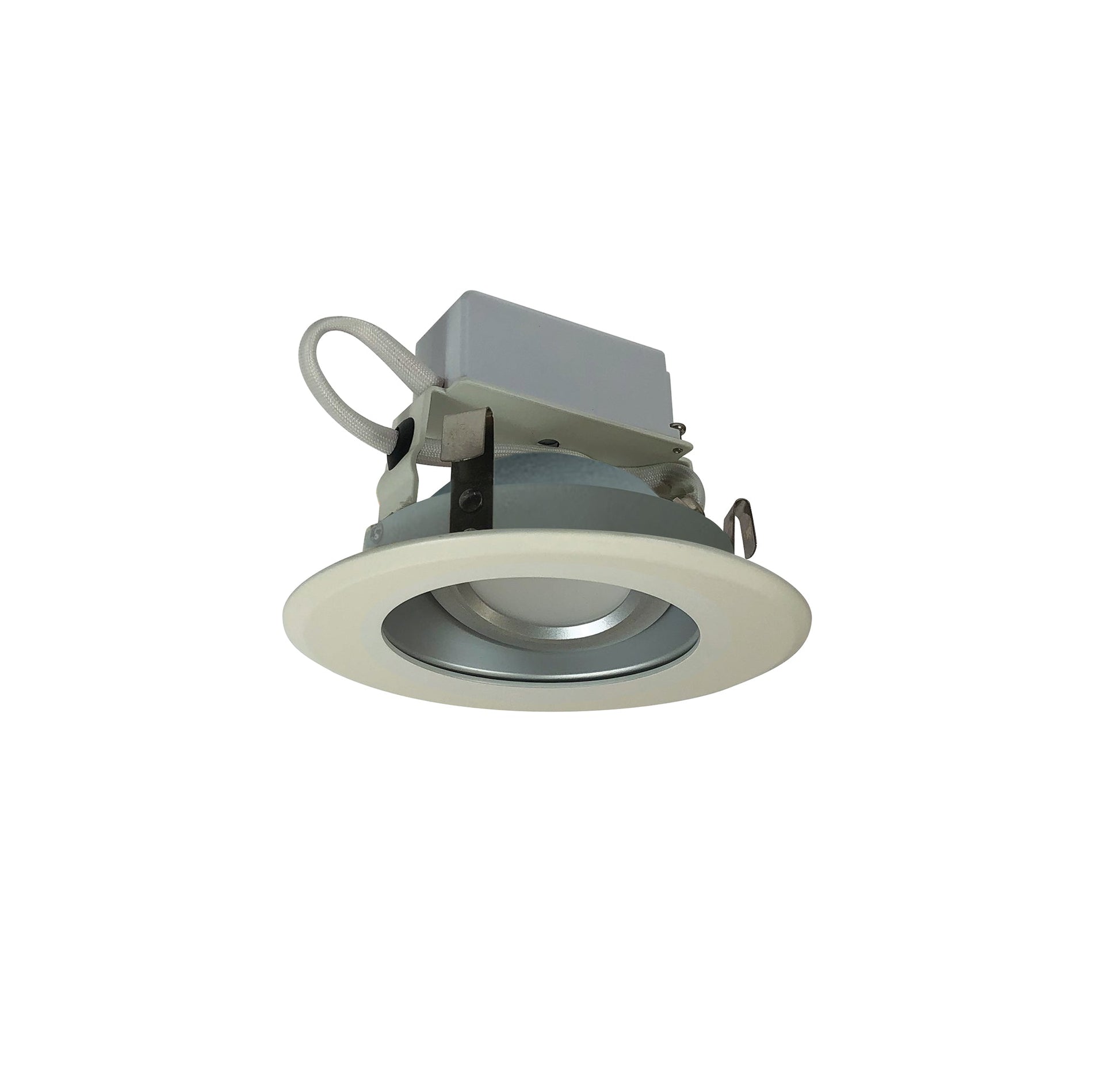 Nora NLCBC-46935XHZWLE4EM 4 inch Cobalt Adjustable LED Retrofit, 1000lm / 12W, 3500K, Haze Reflector / White Flange, 120V-277V input; Triac / ELV / 0-10V dimming, Pre-Wired for Emergency