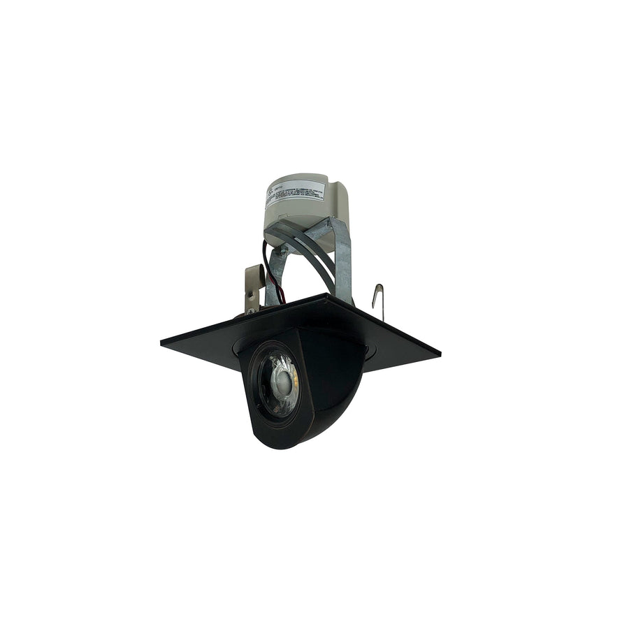 Nora NLCBC-487035XB/A 4 inch Cobalt Square Adjustable Elbow LED Retrofit, 800lm / 12W, 3500K, Black Finish