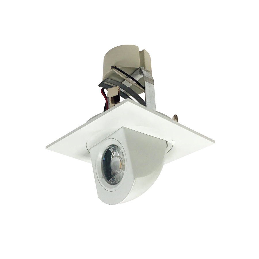 Nora NLCBC-487030XMPW/A 4 inch Cobalt Square Adjustable Elbow LED Retrofit, 800lm / 12W, 3000K, Matte Powder White Finish