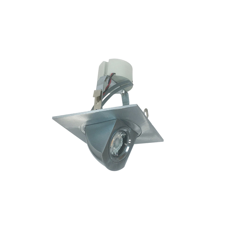 Nora NLCBC-487027XN/A 4 inch Cobalt Square Adjustable Elbow LED Retrofit, 800lm / 12W, 2700K, Natural Metal Finish