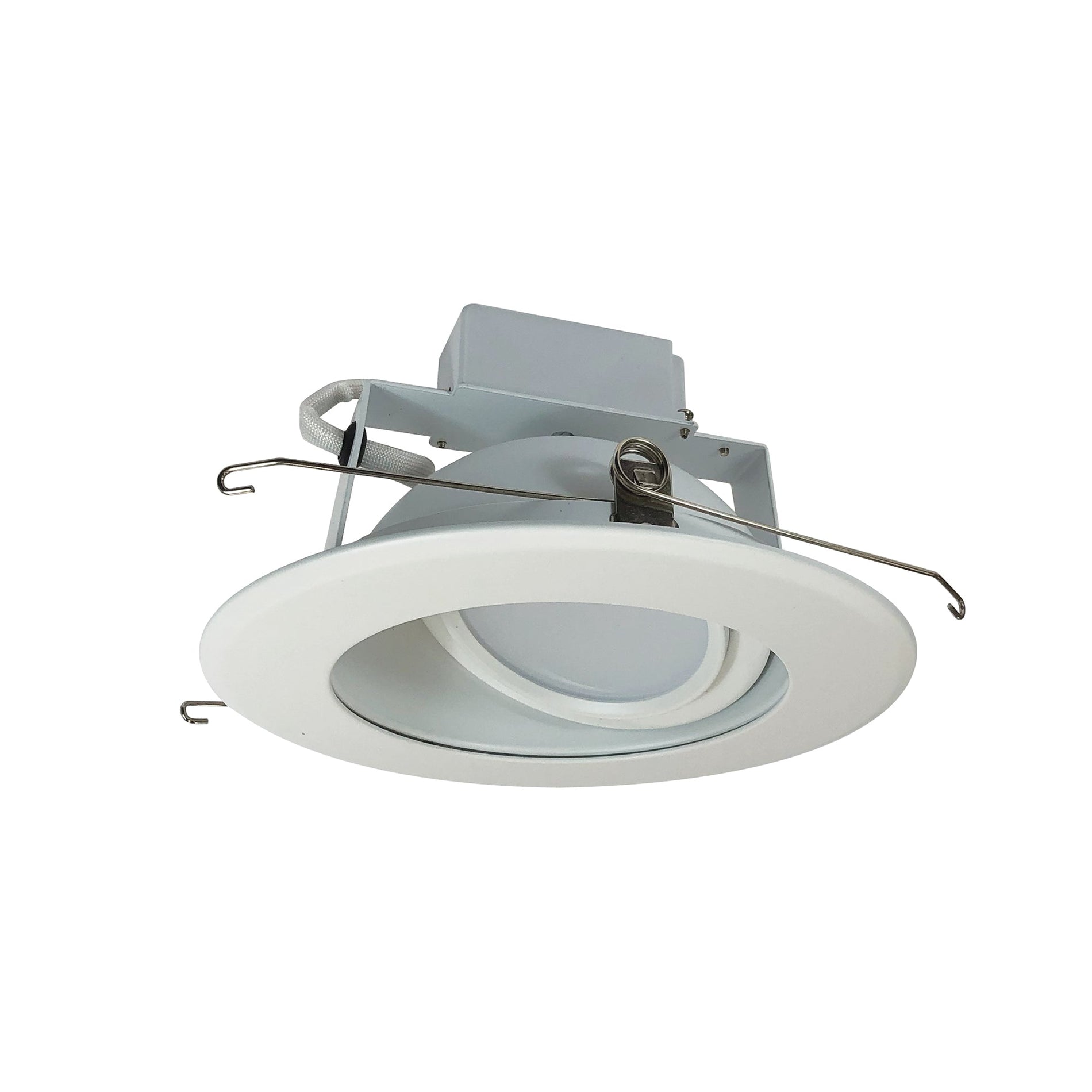 Nora Lighting NLCBC-66940XMPWLE4 — 6" Cobalt Adjustable LED Retrofit, 1200lm / 14W, 4000K, Matte Powder White Reflector / Matte Powder White Flange, 120V-277V input; Triac / ELV / 0-10V dimming