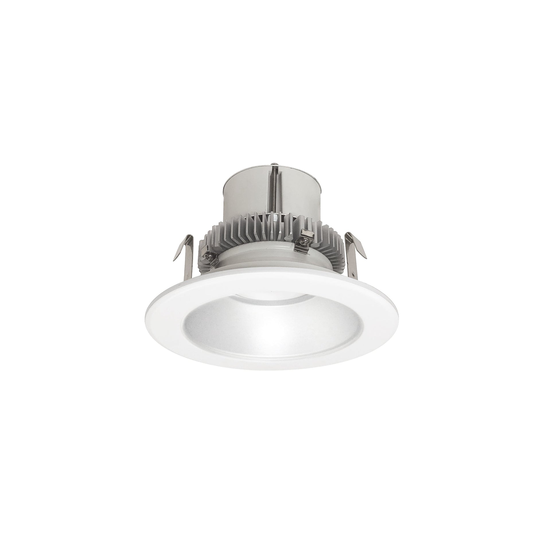 Nora NLCBC2-45140HZMPW/10LE4EM 4 inch Cobalt Click Round Retrofit Reflector, 1000lm / 12W, 4000K, Haze Reflector / Matte Powder White Flange, 120-277V input; Phase or 0-10V dimming, Pre-Wired for Emergency