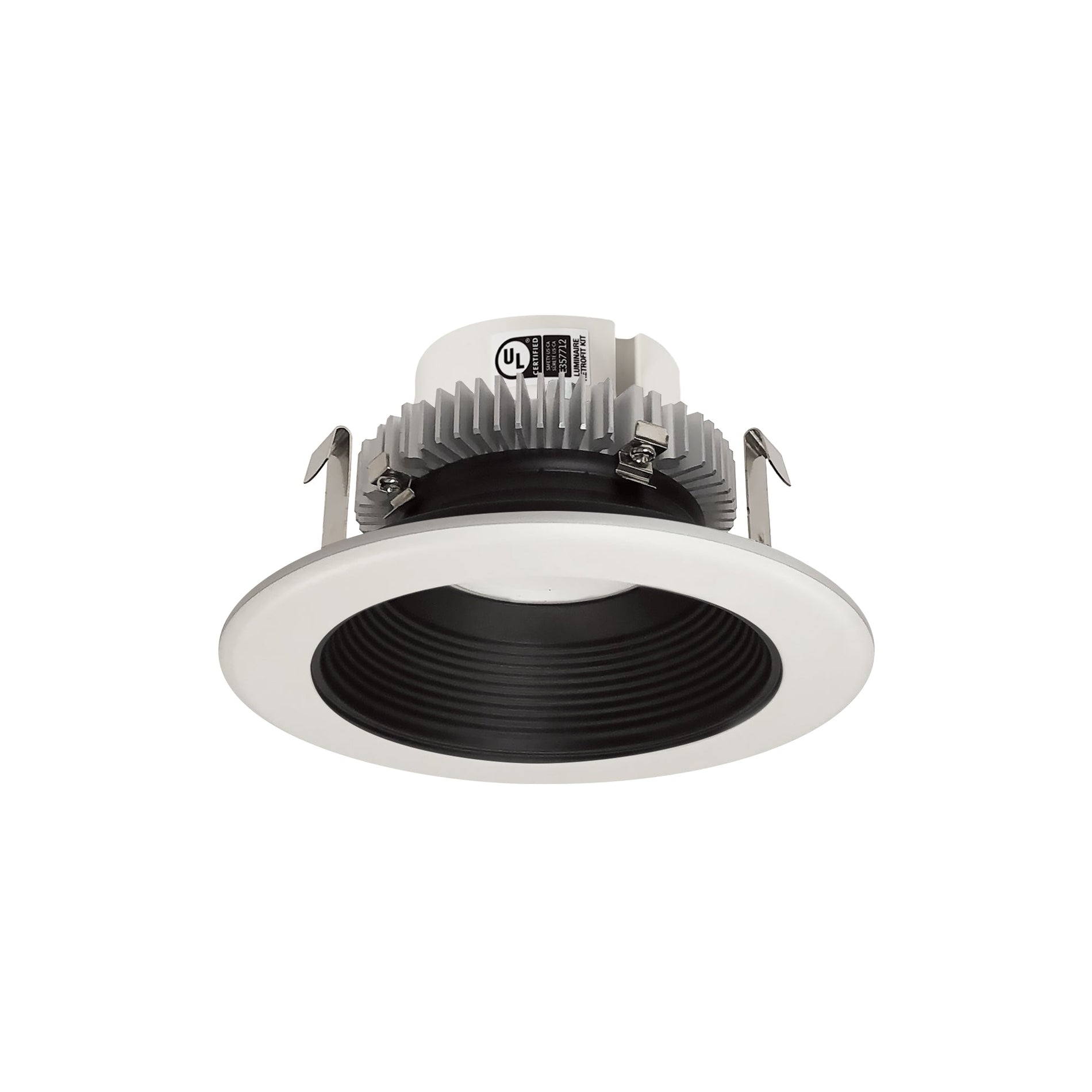 Nora NLCBC2-452TWBW/10 4 inch Cobalt Click Round Retrofit Baffle, 1000lm / 13.5W, Selectable CCT, Black Baffle / White Flange