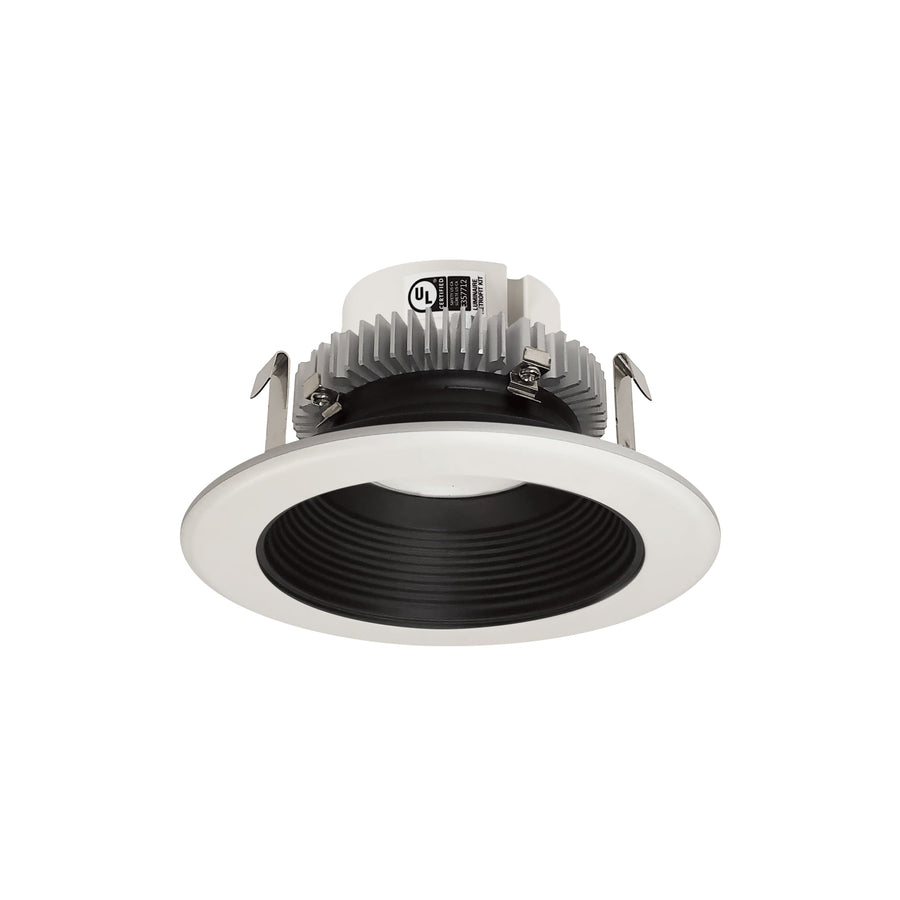 Nora NLCBC2-452TWBW/10 4 inch Cobalt Click Round Retrofit Baffle, 1000lm / 13.5W, Selectable CCT, Black Baffle / White Flange