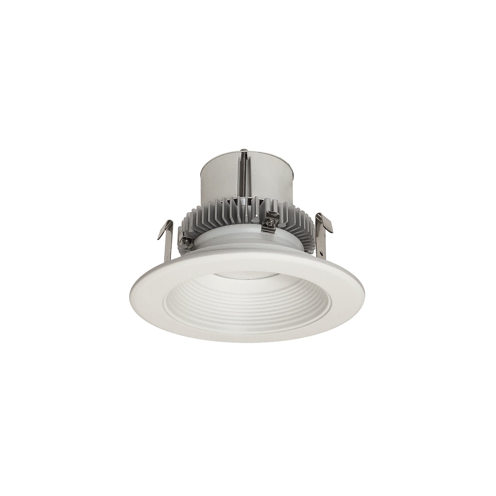 Nora NLCBC2-45230MPW/10 4 inch Cobalt Click Round Retrofit Baffle, 1000lm / 12W, 3000K, Matte Powder White Baffle / Matte Powder White Flange
