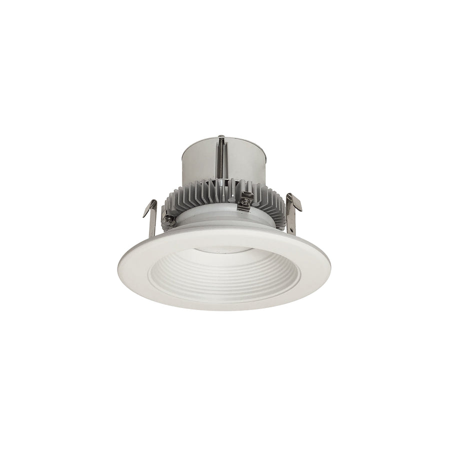 Nora NLCBC2-45230MPW/10EM 4 inch Cobalt Click Round Retrofit Baffle, 1000lm / 12W, 3000K, Matte Powder White Baffle / Matte Powder White Flange, Pre-Wired for Emergency