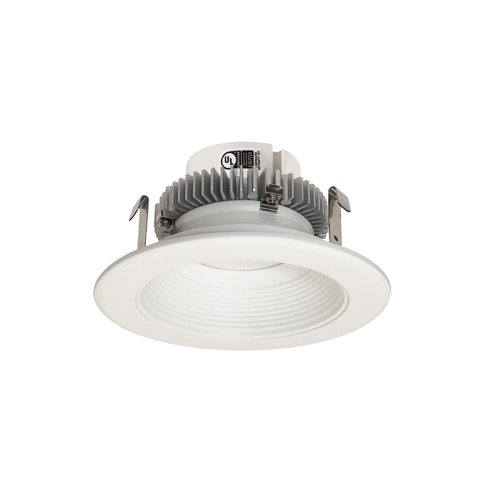 Nora NLCBC2-452TWMPW/10 4 inch Cobalt Click Round Retrofit Baffle, 1000lm / 13.5W, Selectable CCT, Matte Powder White Baffle / Matte Powder White Flange