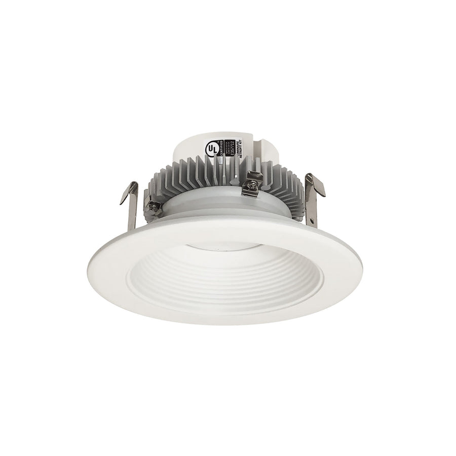 Nora NLCBC2-452TWMPW/10 4 inch Cobalt Click Round Retrofit Baffle, 1000lm / 13.5W, Selectable CCT, Matte Powder White Baffle / Matte Powder White Flange