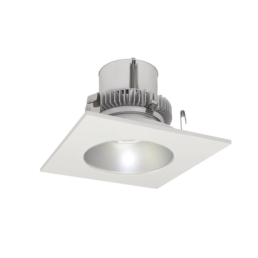 Nora NLCBC2-453CDHZW/A 4 inch Cobalt Click Square Retrofit Reflector with Round Aperture, 900lm / 12W, Comfort Dim, Haze Reflector / Matte Powder White Flange