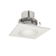 Nora NLCBC2-45335MPW/ALE4 4 inch Cobalt Click Square Retrofit Reflector with Round Aperture, 750lm / 10W, 3500K, Matte Powder White Reflector / Matte Powder White Flange, 120-277V input; Phase or 0-10V dimming