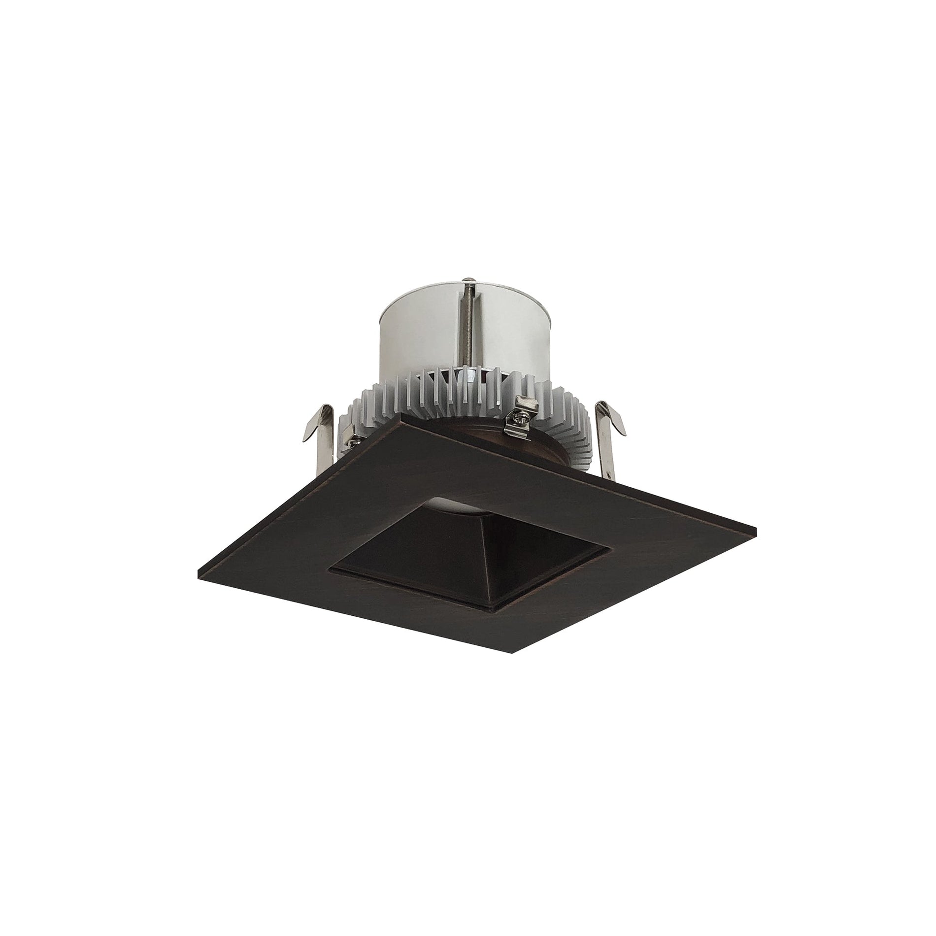 Nora NLCBC2-45630BZBZ/ALE4 4 inch Cobalt Click Square Retrofit Reflector with Square Aperture, 750lm / 10W, 3000K, Bronze Reflector / Bronze Flange, 120-277V input; Phase or 0-10V dimming