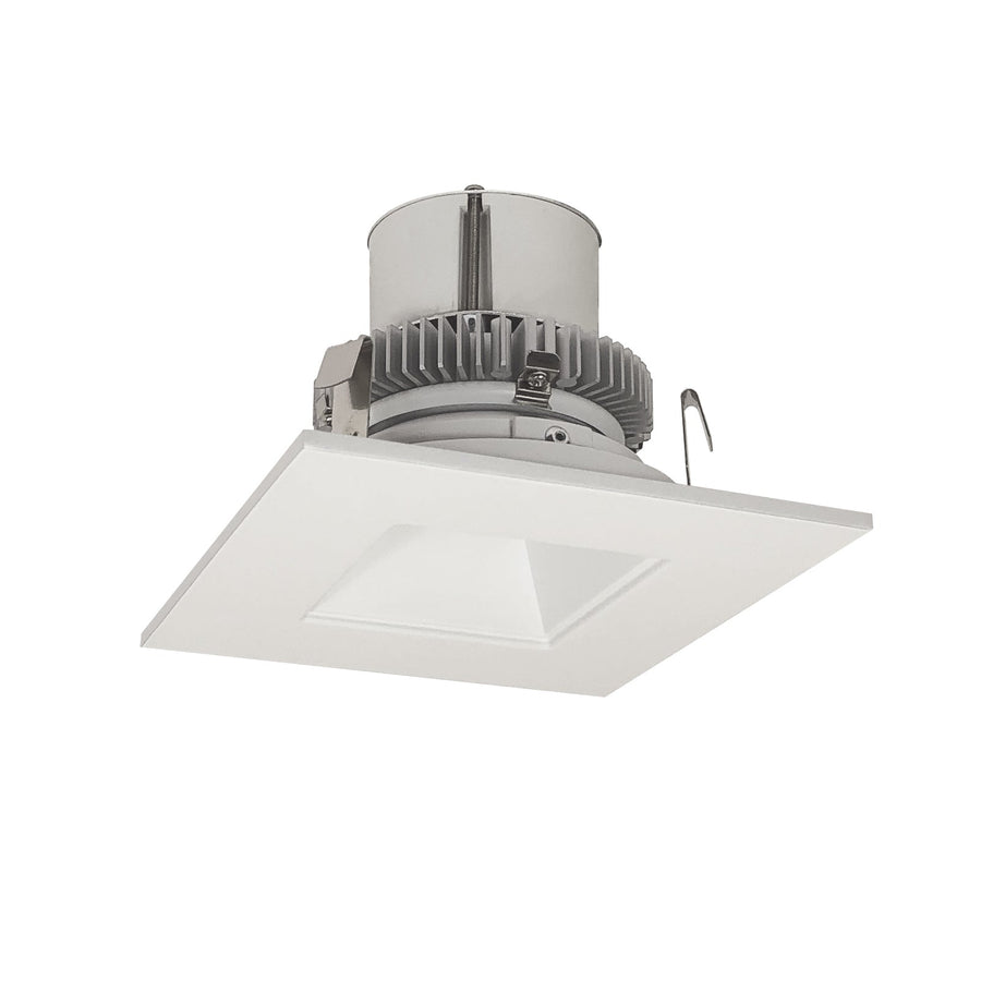 Nora NLCBC2-456CDMPW/A 4 inch Cobalt Click Square Retrofit Reflector with Square Aperture, 900lm / 12W, Comfort Dim, Haze Reflector / Matte Powder White Flange