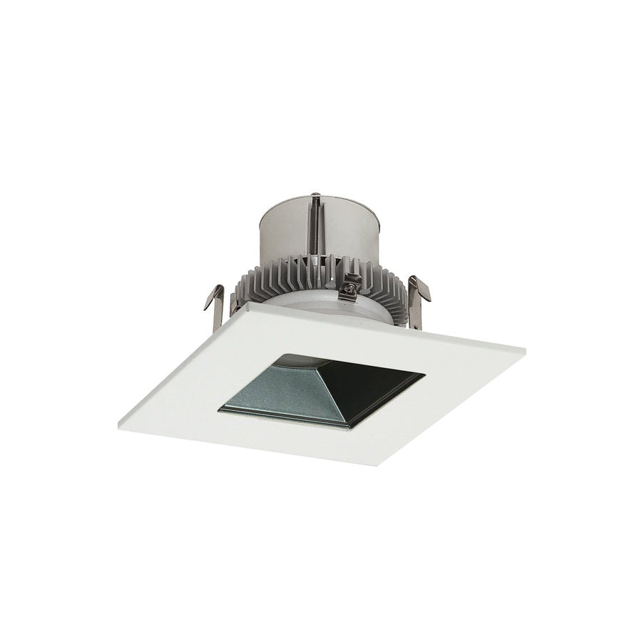 Nora NLCBC2-45640PW/ALE4 4 inch Cobalt Click Square Retrofit Reflector with Square Aperture, 750lm / 10W, 4000K, Pewter Reflector / White Flange, 120-277V input; Phase or 0-10V dimming