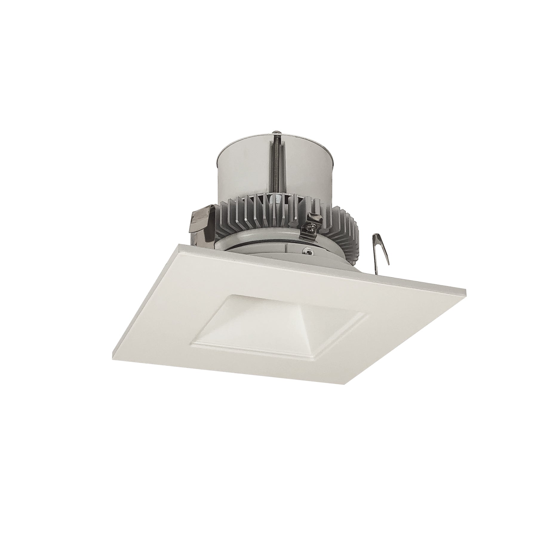 Nora NLCBC2-45627WW/10 4 inch Cobalt Click Square Retrofit Reflector with Square Aperture, 1000lm / 12W, 2700K, White Reflector / White Flange