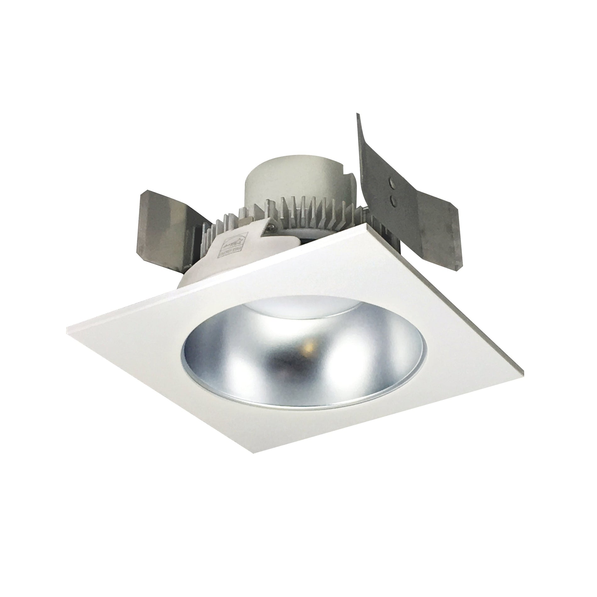 Nora NLCBC2-55335DW/A 5 inch Cobalt Click Square Retrofit Reflector with Round Aperture, 750lm / 10W, 3500K, Diffused Clear Reflector / White Flange