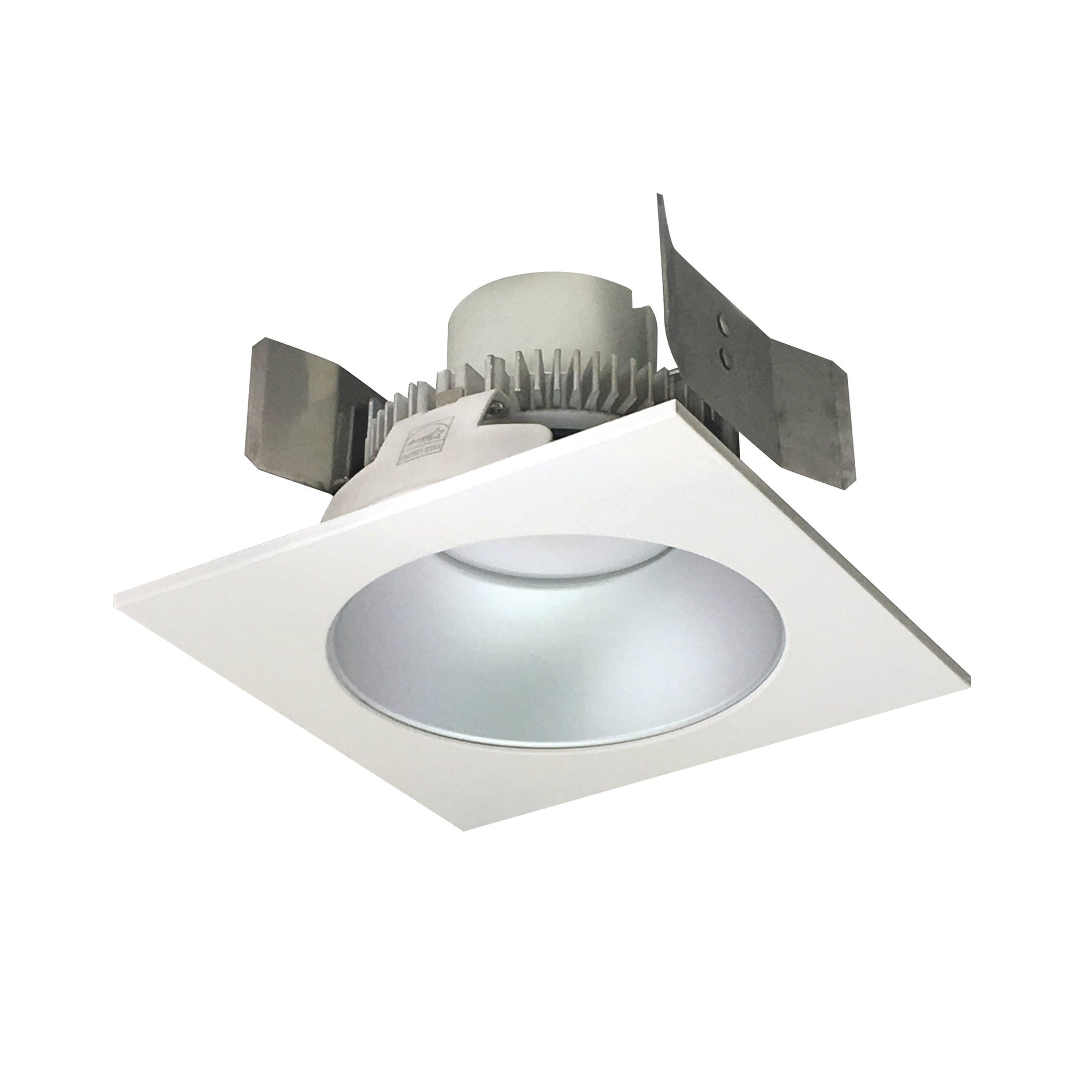 Nora NLCBC2-55335HZW/A 5 inch Cobalt Click Square Retrofit Reflector with Round Aperture, 750lm / 10W, 3500K, Haze Reflector / White Flange