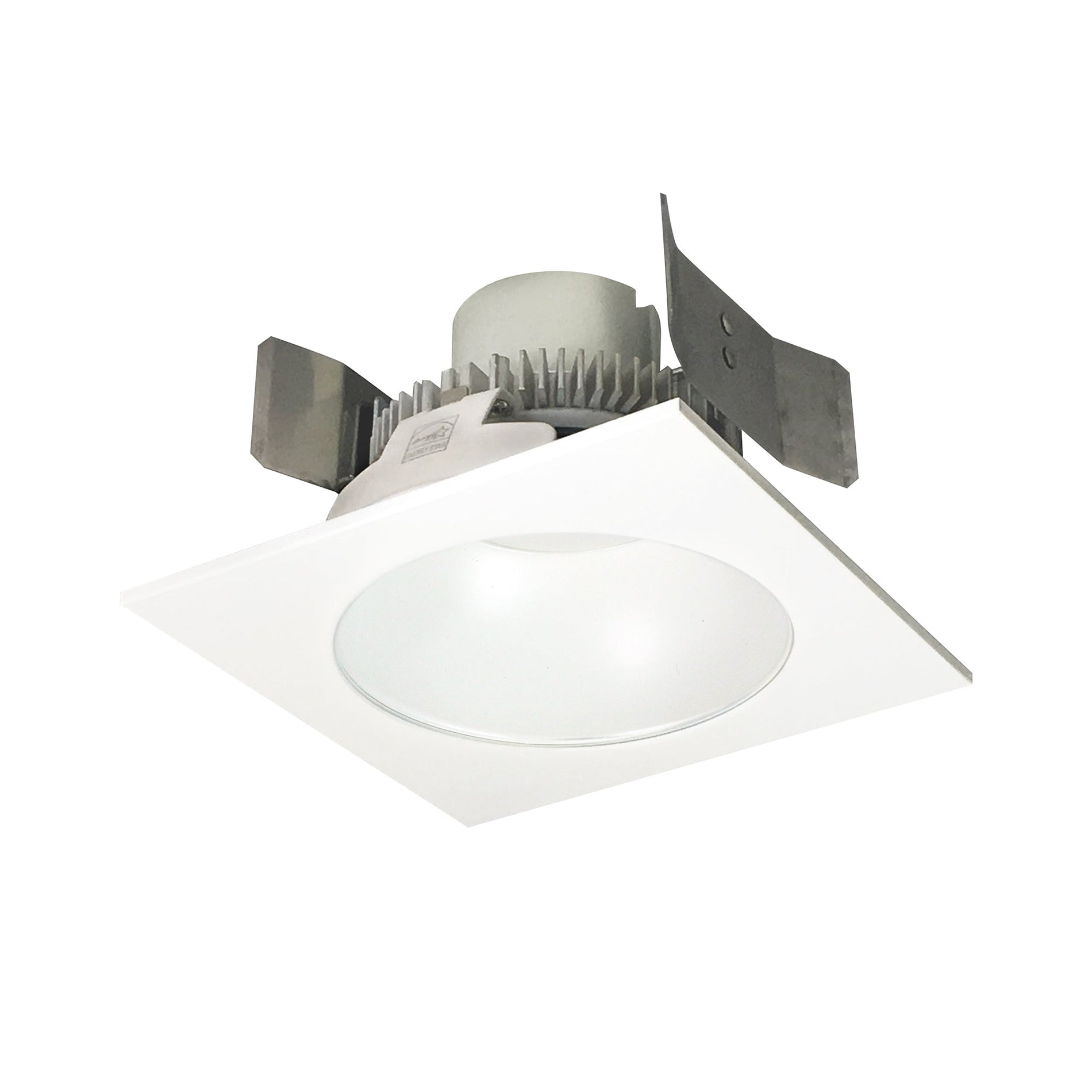 Nora NLCBC2-55330MPW/10LE4 5 inch Cobalt Click Square Retrofit Reflector with Round Aperture, 1000lm / 12W, 3000K, Matte Powder White Reflector / Matte Powder White Flange, 120-277V input; Phase or 0-10V dimming