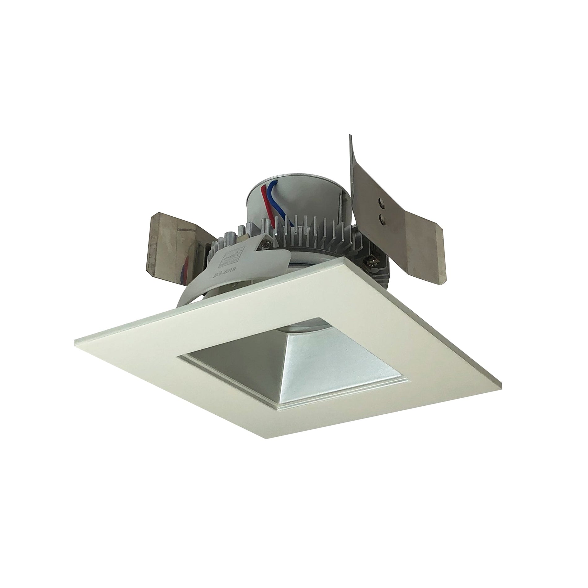 Nora NLCBC2-55635HZW/A 5 inch Cobalt Click Square Retrofit Reflector with Square Aperture, 750lm / 10W, 3500K, Haze Reflector / White Flange