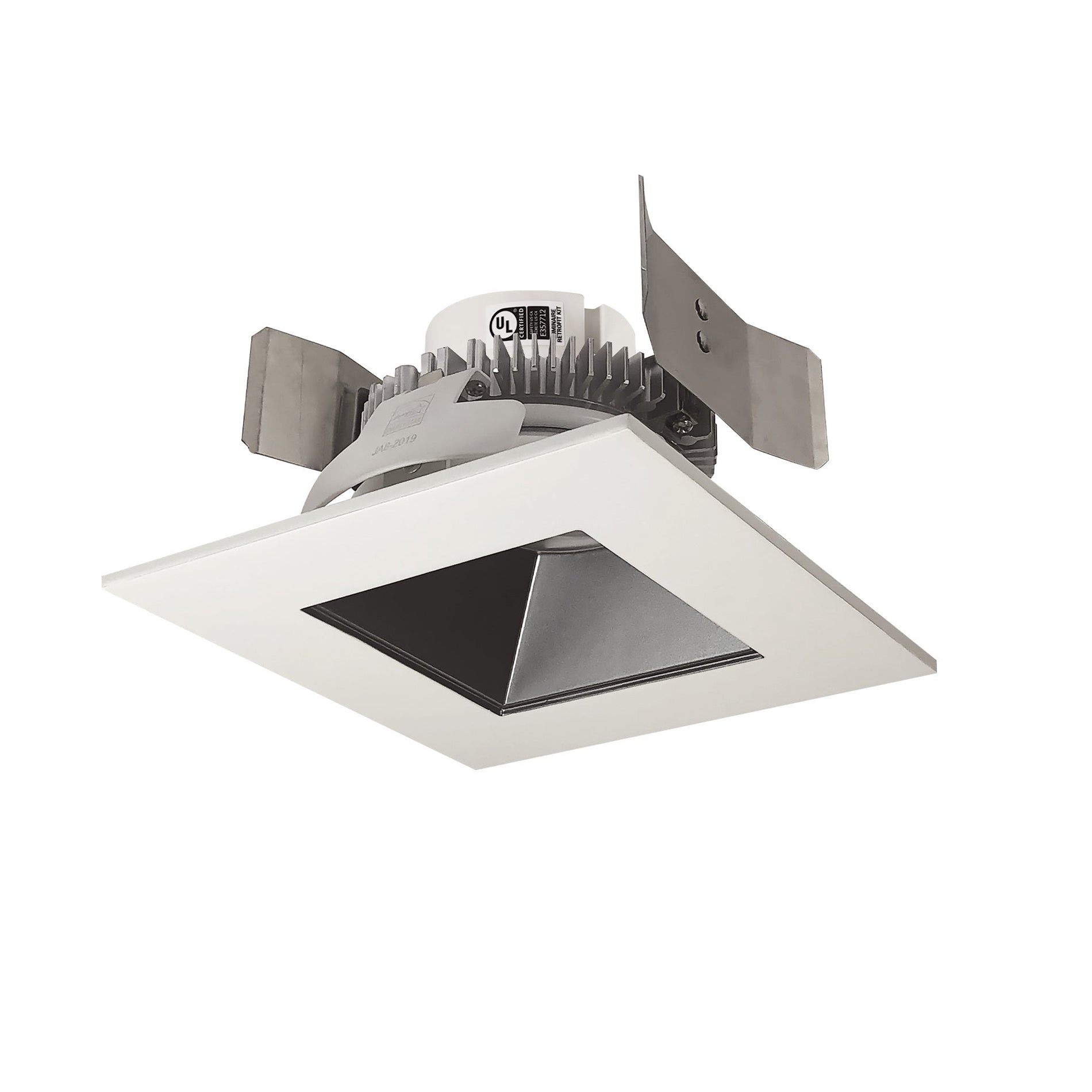 Nora NLCBC2-556TWPW/10 5 inch Cobalt Click Square Retrofit Reflector with Square Aperture, 1000lm / 13.5W, Selectable CCT, Pewter