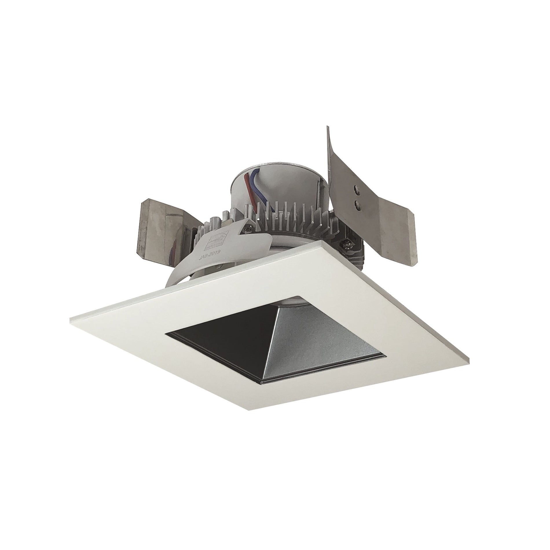 Nora NLCBC2-55635PW/ALE4 5 inch Cobalt Click Square Retrofit Reflector with Square Aperture, 750lm / 10W, 3500K, Pewter Reflector / White Flange, 120-277V input; Phase or 0-10V dimming