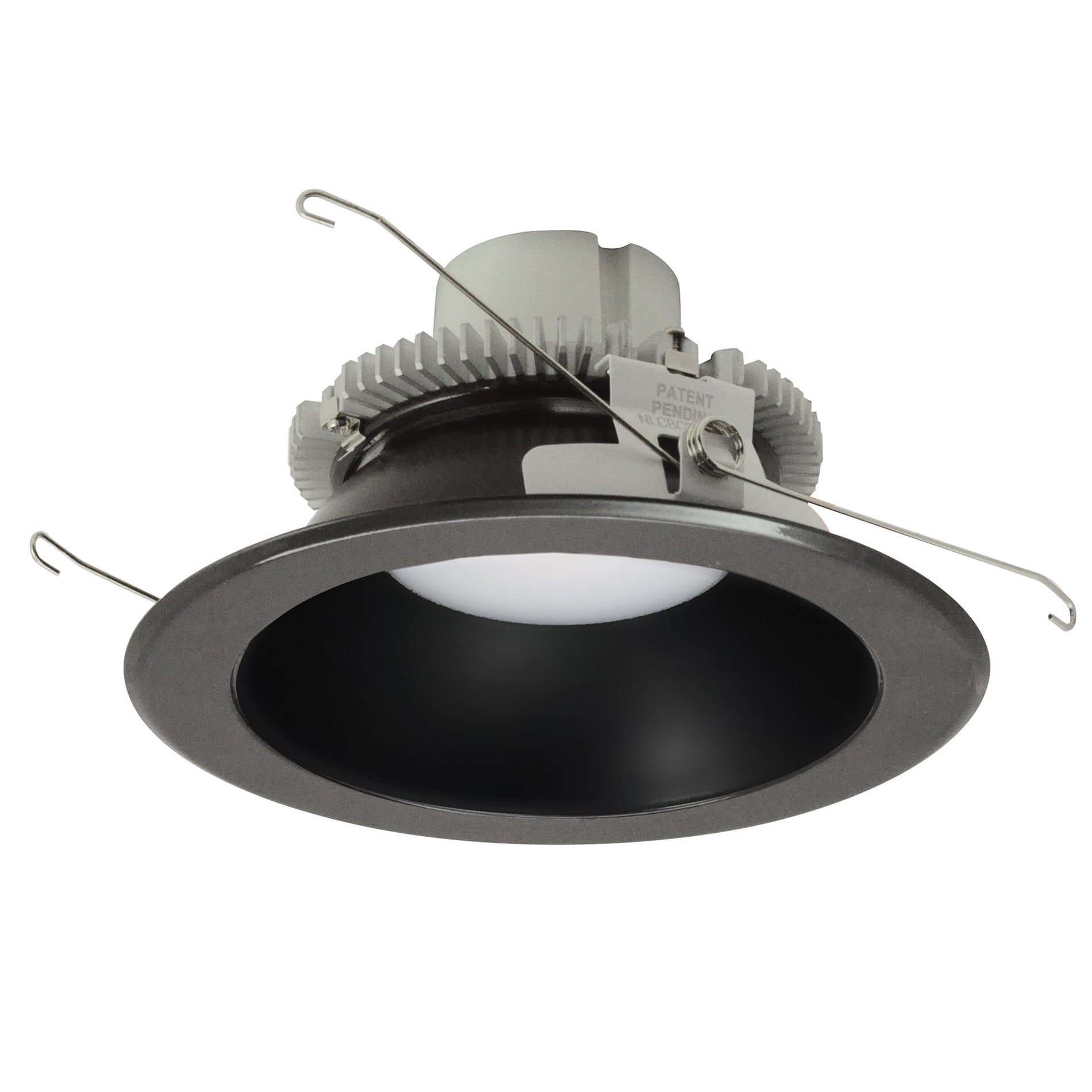 Nora Lighting NLCBC2-45135BB/10LE4EM — 4" Cobalt Click Round Retrofit Reflector, 1000lm / 12W, 3500K, Black Reflector / Black Flange, 120-277V input; Phase or 0-10V dimming, Pre-Wired for Emergency