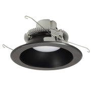 Nora NLCBC2-65135BB/ALE4EM 6 inch Cobalt Click Round Retrofit Reflector, 750lm / 10W, 3500K, Black Reflector / Black Flange, 120-277V input; Phase or 0-10V dimming, Pre-Wired for Emergency