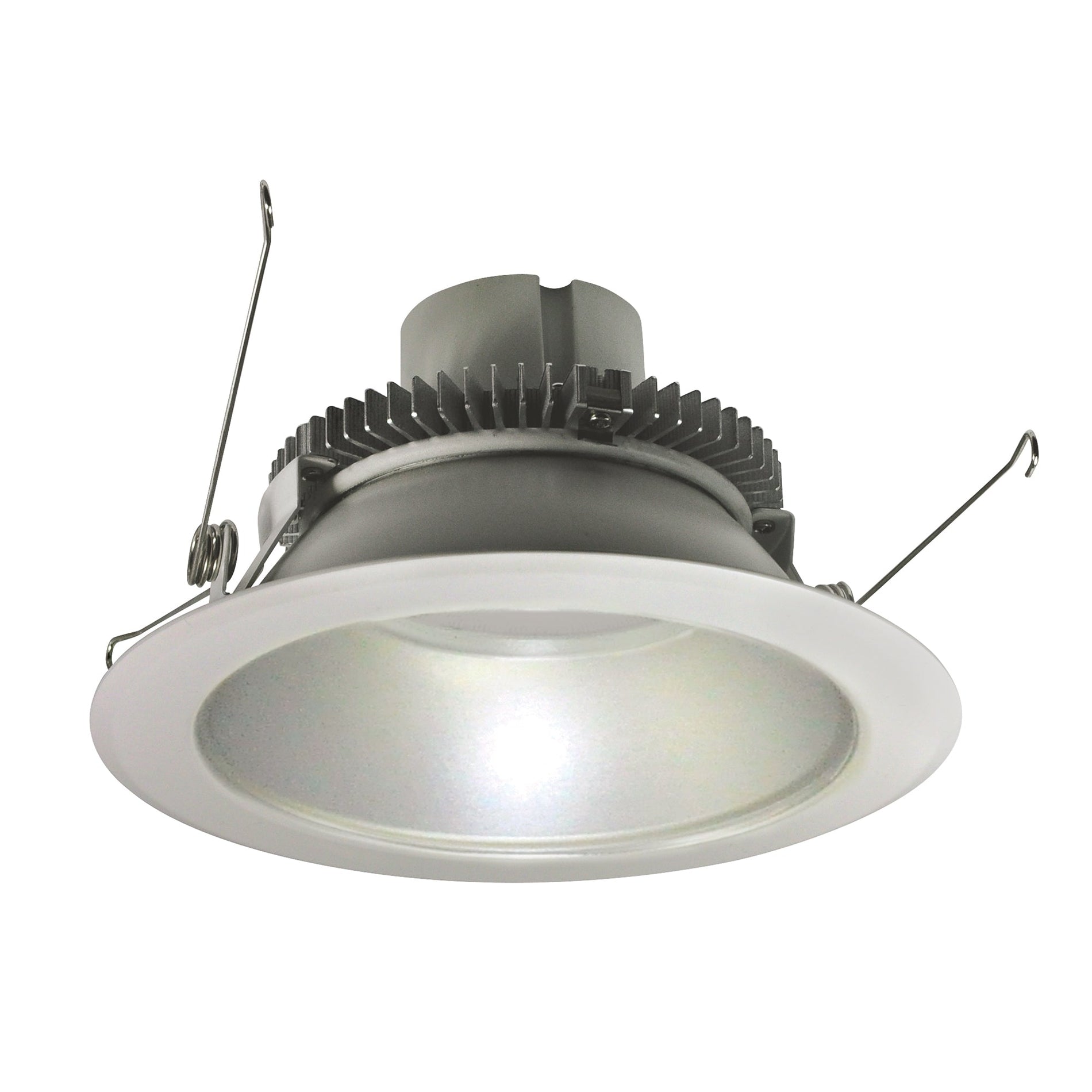 Nora NLCBC2-65127HZW/10LE4 6 inch Cobalt Click Round Retrofit Reflector, 1000lm / 12W, 2700K, Haze Reflector / White Flange, 120-277V input; Phase or 0-10V dimming