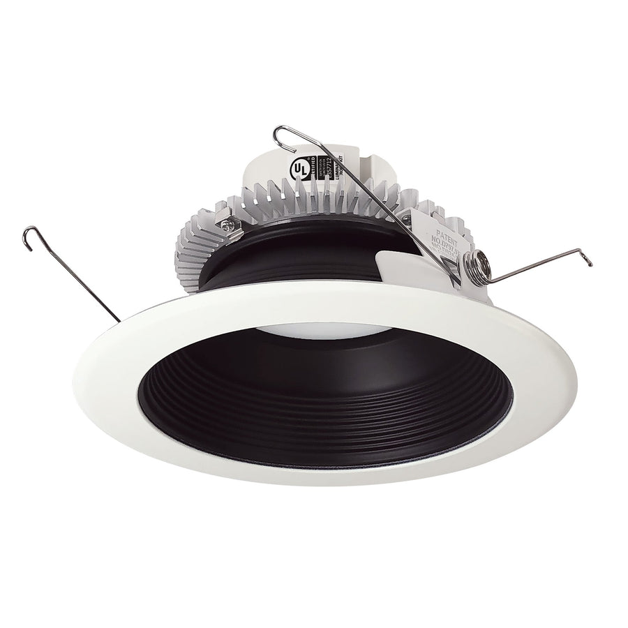 Nora NLCBC2-652TWBW/10 6 inch Cobalt Click Round Retrofit Baffle, 1000lm / 13.5W, Selectable CCT, Black/White