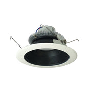 Nora NLCBC2-65230BW/ALE4 6 inch Cobalt Click Round Retrofit Baffle, 750lm / 10W, 3000K, Black Baffle / White Flange, 120-277V input; Phase or 0-10V dimming