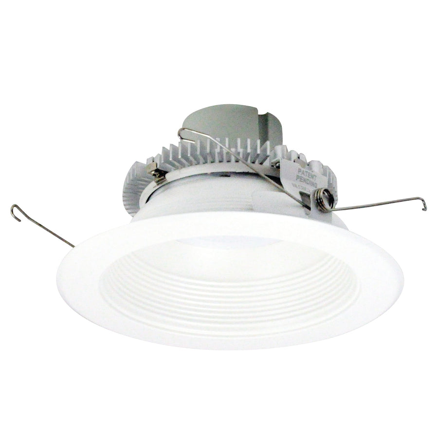 Nora NLCBC2-65227MPW/10 6 inch Cobalt Click Round Retrofit Baffle, 1000lm / 12W, 2700K, Matte Powder White Baffle / Matte Powder White Flange
