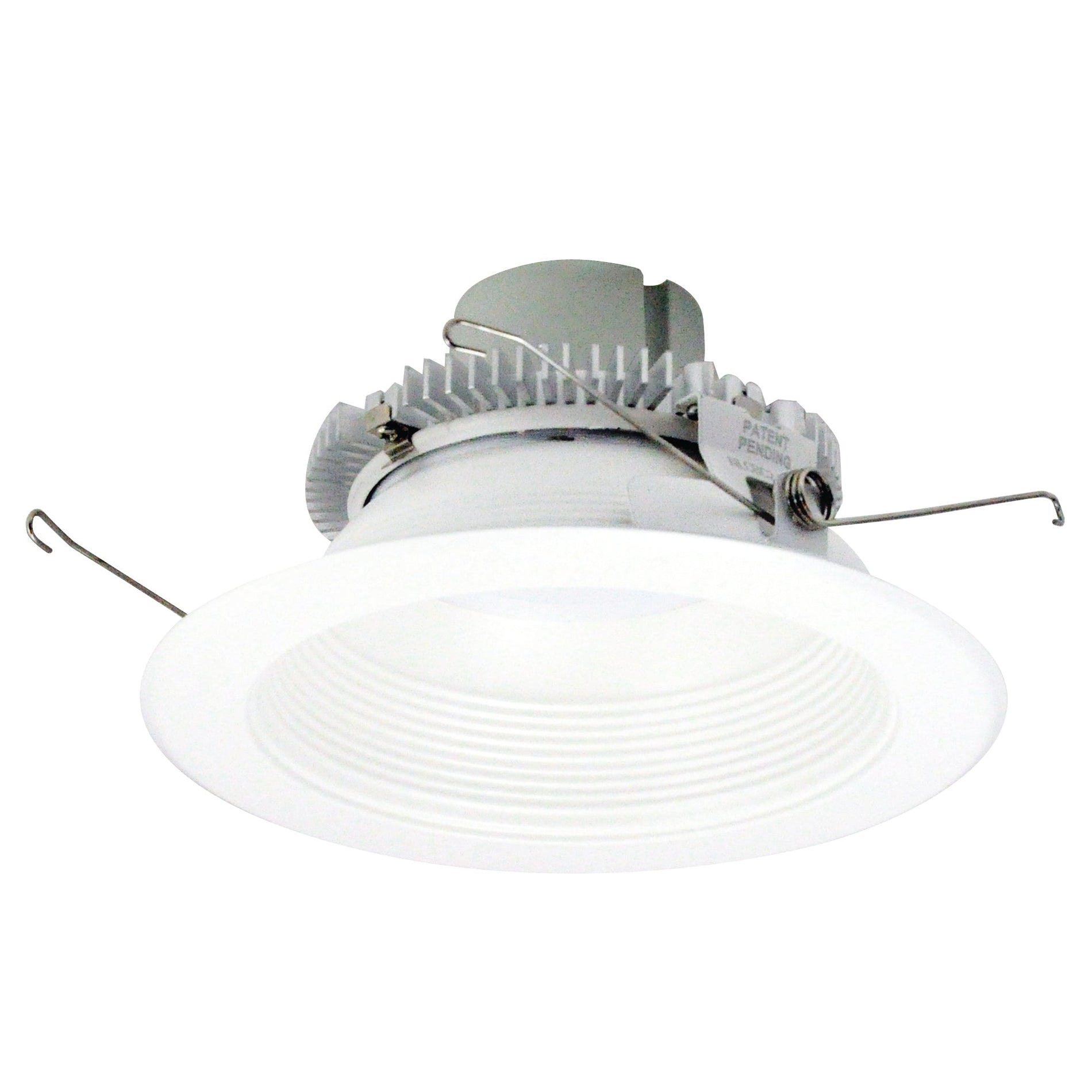 Nora NLCBC2-65230MPW/ALE4 6 inch Cobalt Click Round Retrofit Baffle, 750lm / 10W, 3000K, Matte Powder White Baffle / Matte Powder White Flange, 120-277V input; Phase or 0-10V dimming