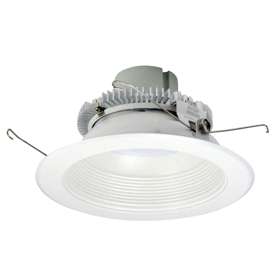 Nora NLCBC2-65227WW/10EM 6 inch Cobalt Click Round Retrofit Baffle, 1000lm / 12W, 2700K, White Baffle / White Flange, Pre-Wired for Emergency