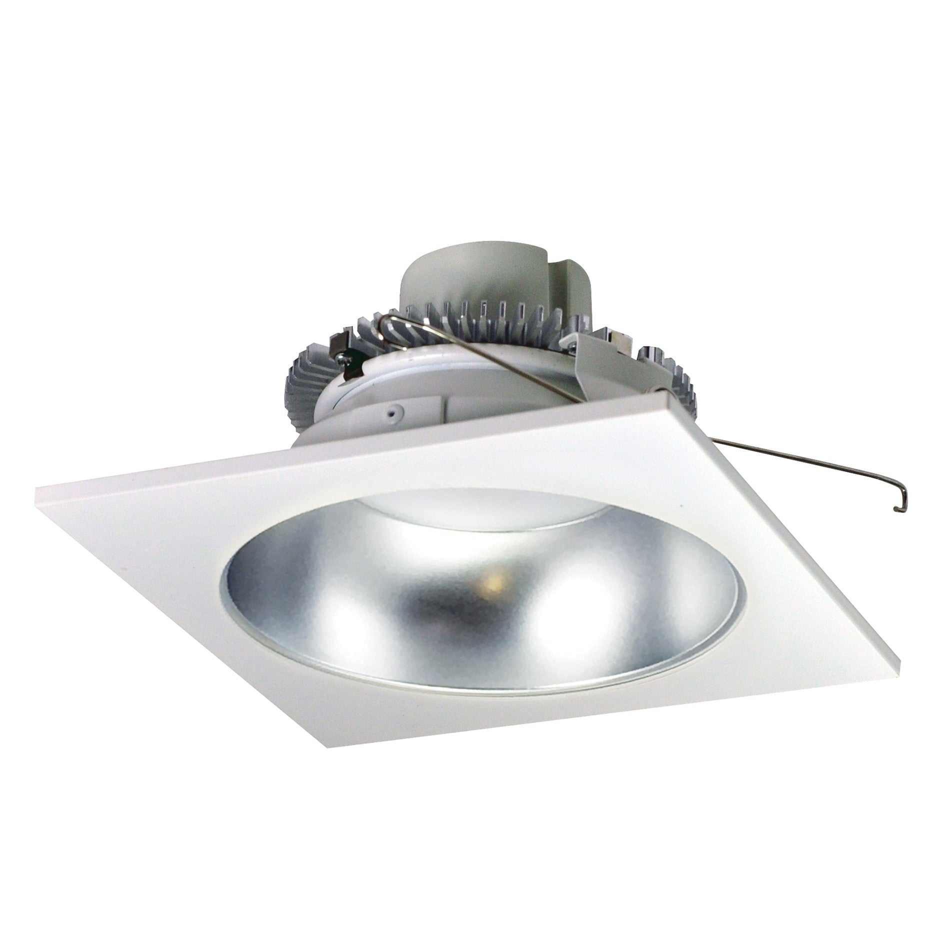 Nora NLCBC2-65335DW/10 6 inch Cobalt Click Square Retrofit Reflector with Round Aperture, 1000lm / 12W, 3500K, Diffused Clear Reflector / White Flange