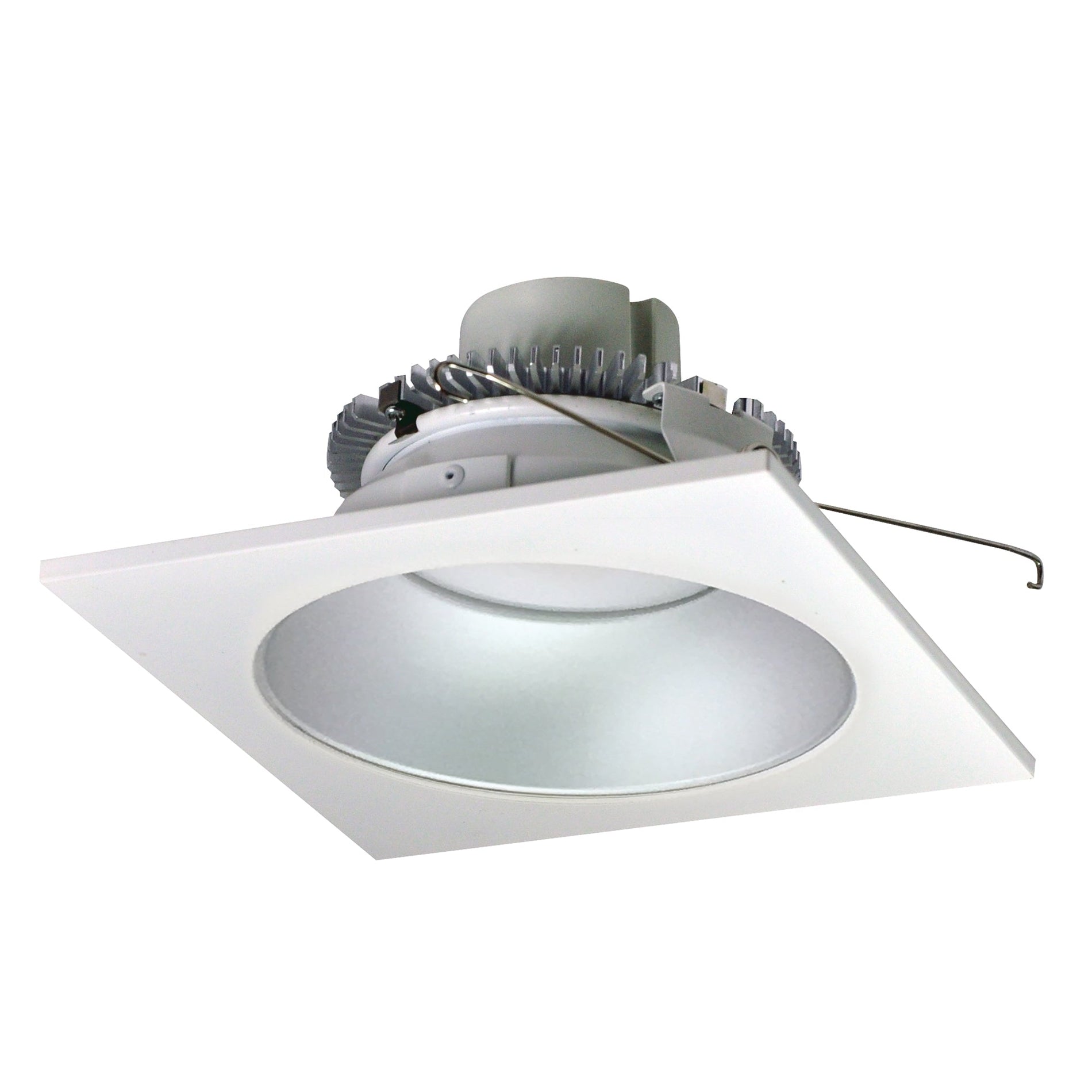 Nora NLCBC2-653CDHZW/A 6 inch Cobalt Click Square Retrofit Reflector with Round Aperture, 900lm / 12W, Comfort Dim, Haze Reflector / Matte Powder White Flange