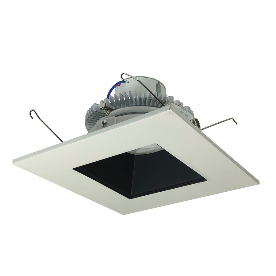 Nora NLCBC2-65640BW/10 6 inch Cobalt Click Square Retrofit Reflector with Square Aperture, 1000lm / 12W, 4000K, Black Reflector / White Flange