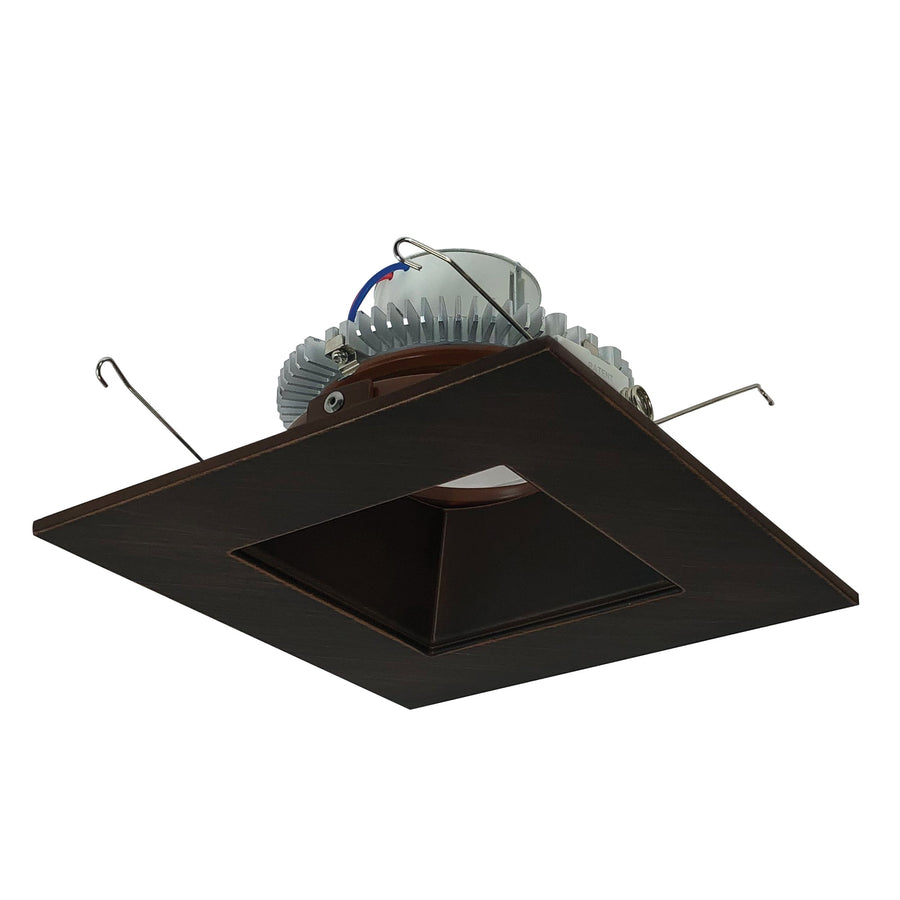 Nora NLCBC2-65640BZBZ/10 6 inch Cobalt Click Square Retrofit Reflector with Square Aperture, 1000lm / 12W, 4000K, Bronze Reflector / Bronze Flange