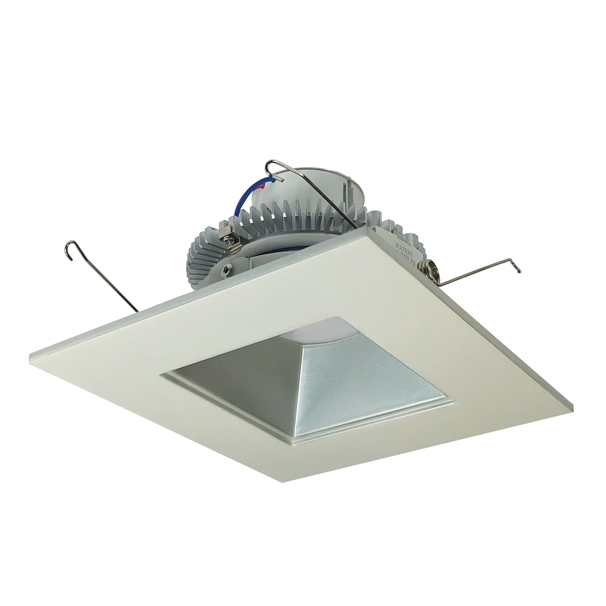 Nora NLCBC2-65627HZW/10LE4EM 6 inch Cobalt Click Square Retrofit Reflector with Square Aperture, 1000lm / 12W, 2700K, Haze Reflector / White Flange, 120-277V input; Phase or 0-10V dimming, Pre-Wired for Emergency