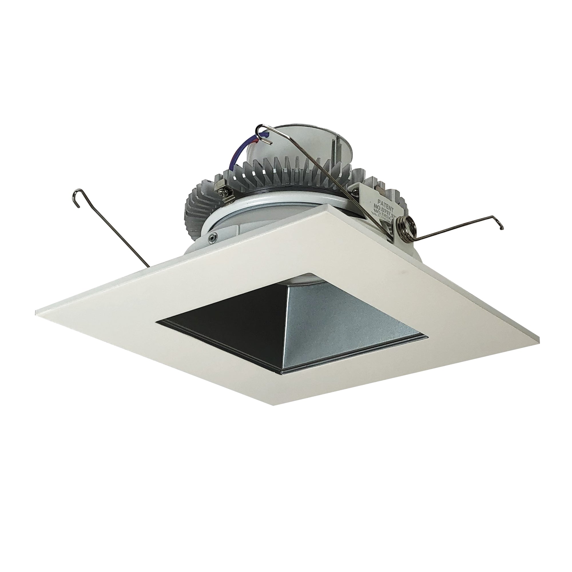 Nora NLCBC2-65627PW/ALE4 6 inch Cobalt Click Square Retrofit Reflector with Square Aperture, 750lm / 10W, 2700K, Pewter Reflector / White Flange, 120-277V input; Phase or 0-10V dimming