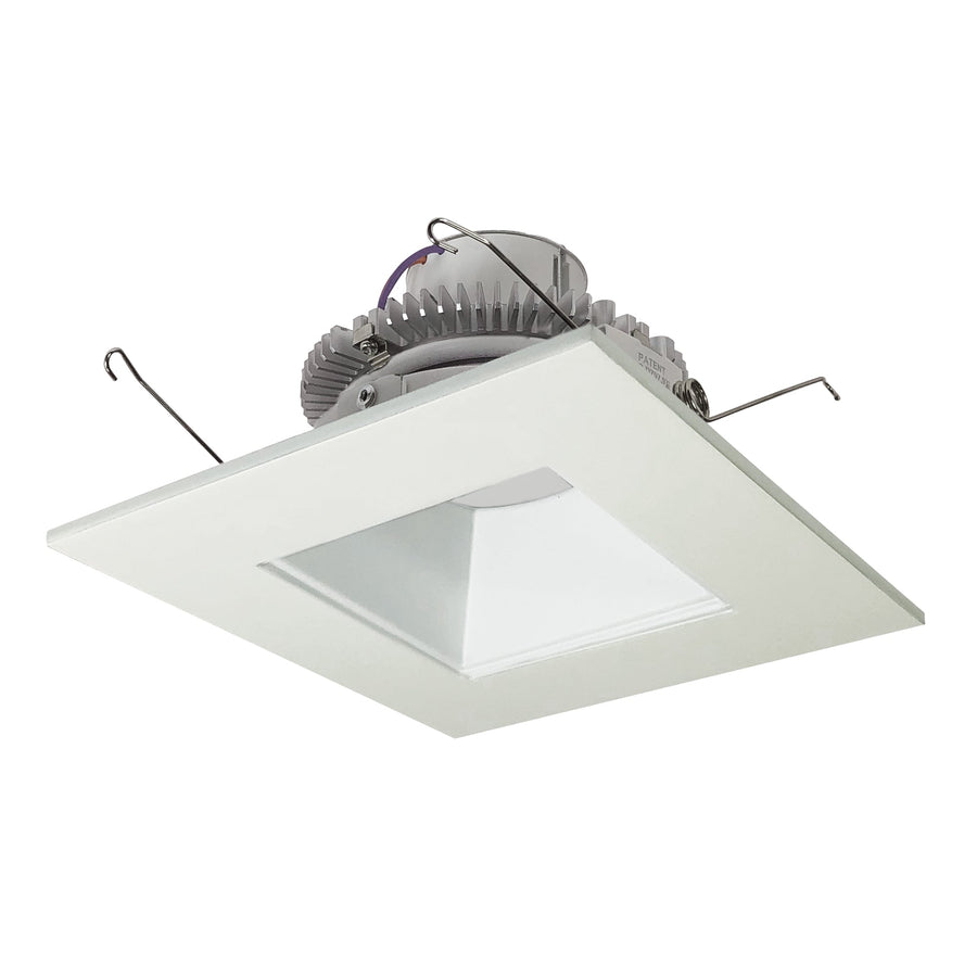 Nora NLCBC2-65635WW/10 6 inch Cobalt Click Square Retrofit Reflector with Square Aperture, 1000lm / 12W, 3500K, White Reflector / White Flange