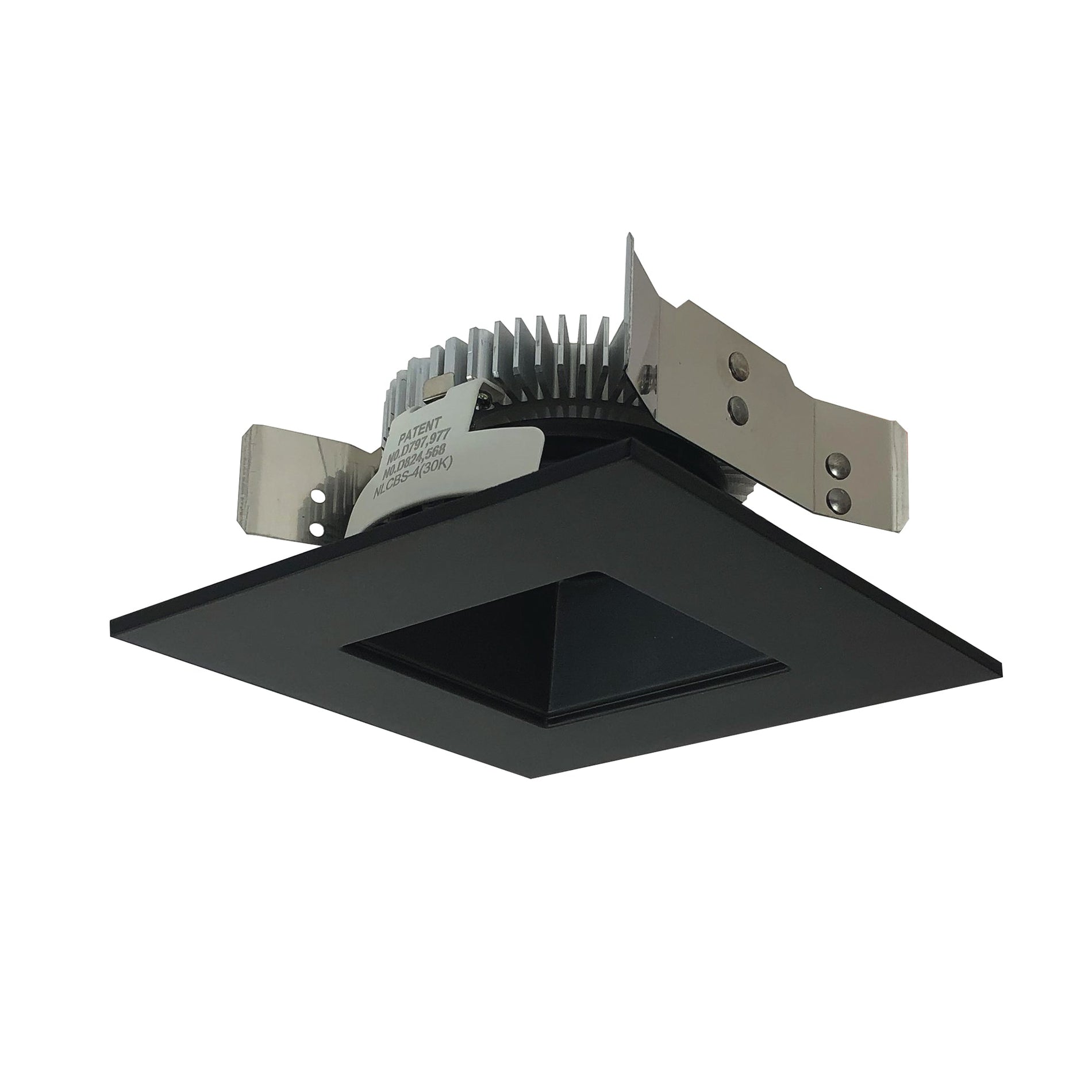 Nora NLCBS-4568530BB 4 inch Cobalt Shallow High Lumen LED Trim, Square/Square Regress, 850lm, 3000K, Black