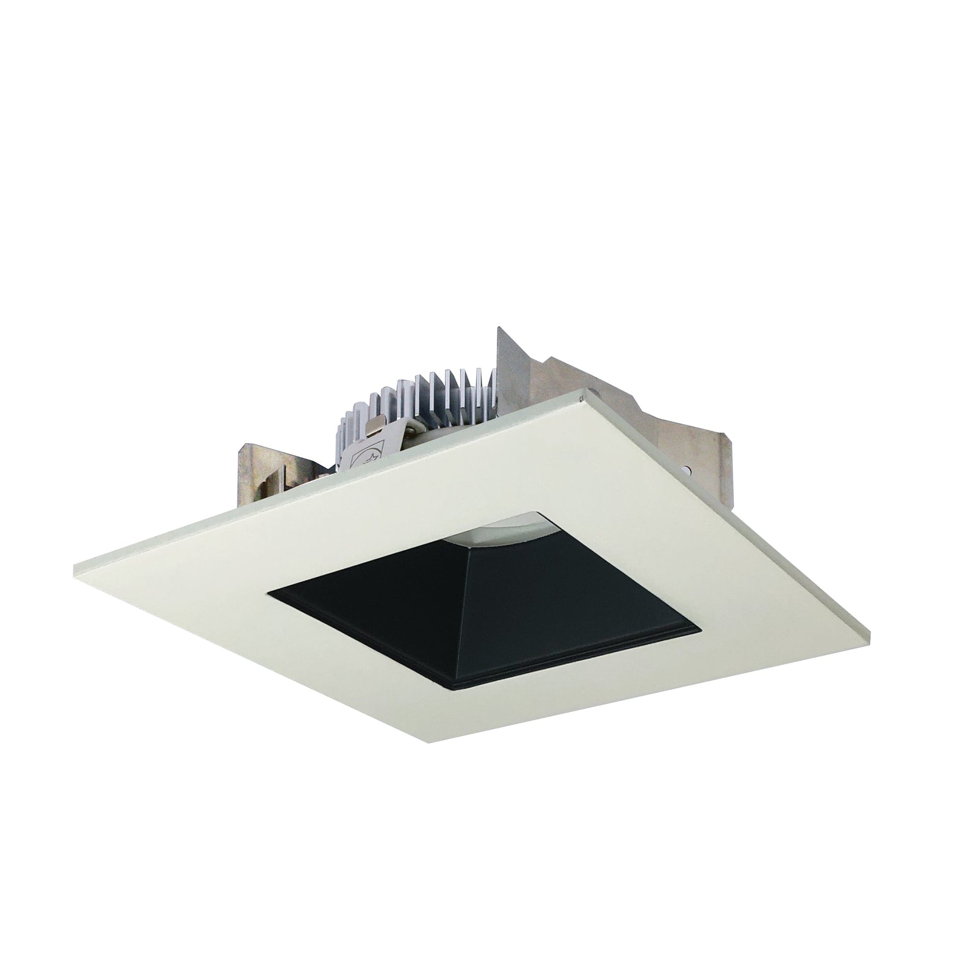 Nora NLCBS-4561235BW 4 inch Cobalt Shallow High Lumen LED Trim, Square/Square Regress, 1250lm, 3500K, Black/White