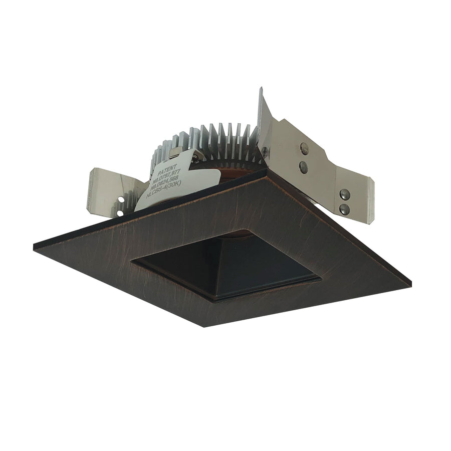 Nora NLCBS-4561235BZ 4 inch Cobalt Shallow High Lumen LED Trim, Square/Square Regress, 1250lm, 3500K, Bronze
