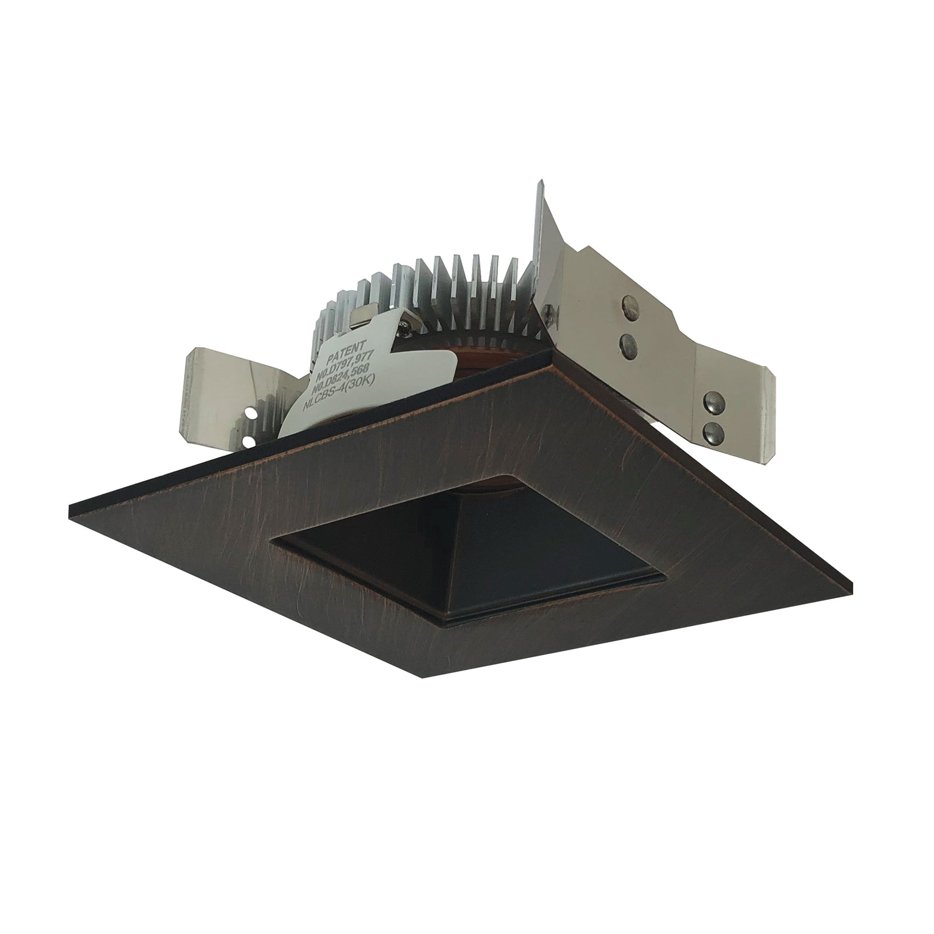 Nora NLCBS-4561235BZ 4 inch Cobalt Shallow High Lumen LED Trim, Square/Square Regress, 1250lm, 3500K, Bronze