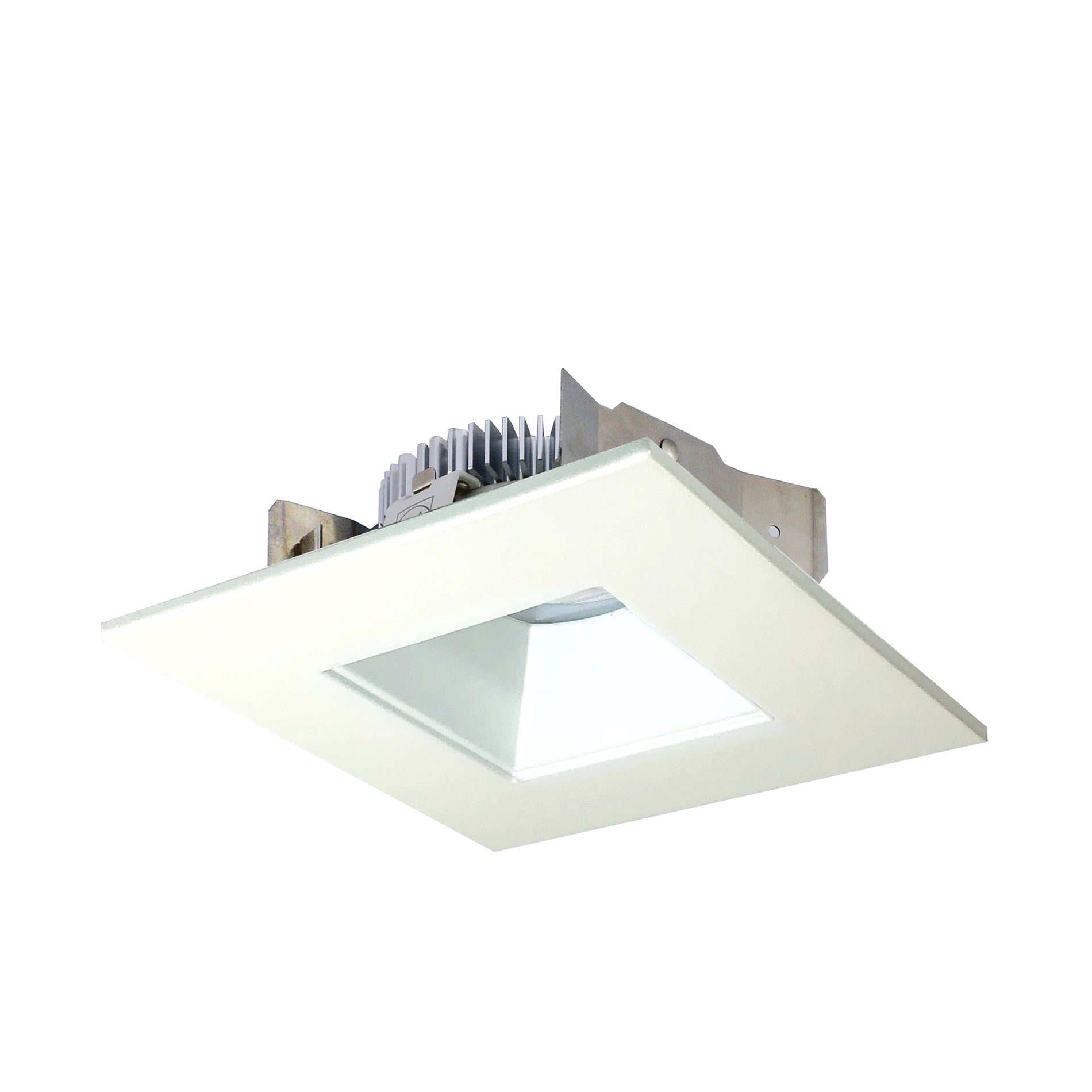 Nora Lighting NLCBS-4561227PW — 4" Cobalt Shallow High Lumen LED Trim, Square/Square Regress, 1250lm, 2700K, Pewter/White